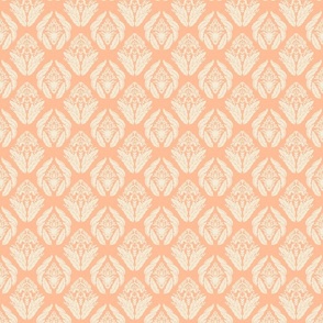 Damask in Pantone Color of the Year Peach Fuzz - Small Version