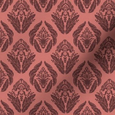 Damask in Rose and Burgundy - Small Version