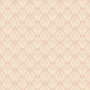 Damask in Shell Pink and Ivory - Small Version