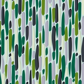 Abstract Lines and Stripes in Cream Grey Green and Mauve on Light Green  - Large 