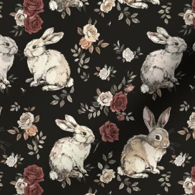 Cute Vintage Bunnies and Roses