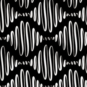 Squiggle line diamond waves - white and black