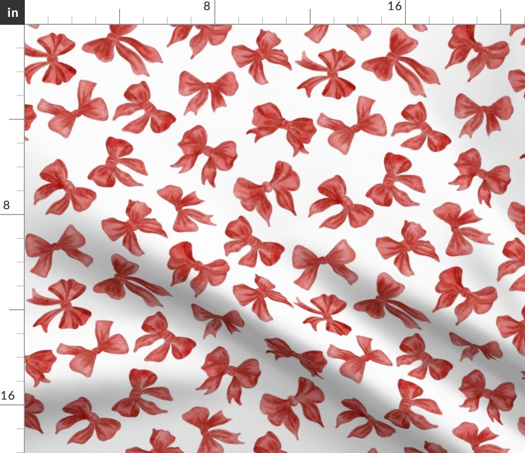 Watercolors Red Bows pattern 1