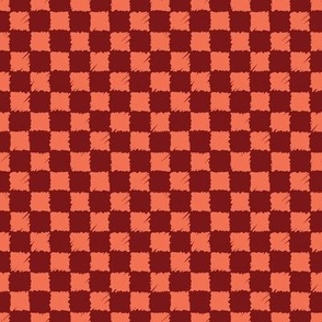 C010 - Small scale organic irregular textured checkers in bold retro colors for funky unisex kids and adult apparel, table runners, napkins, kitchen decor, table cloth, quilting, duvet covers and bed sheets