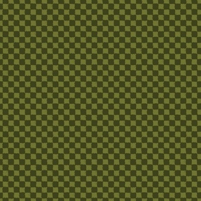 C010 - Small scale nature inspired forest green and olive green organic irregular textured checkers in bold retro colors for funky unisex kids and adult apparel, table runners, napkins, kitchen decor, table cloth, quilting, duvet covers and bed sheets