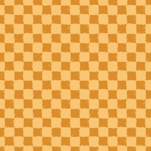 C010 - Small scale gender neutral  golden buttery yellow and soft mustard organic irregular textured checkers in bold retro colors for funky unisex kids and adult apparel, table runners, napkins, kitchen decor, table cloth, quilting, duvet covers and bed 