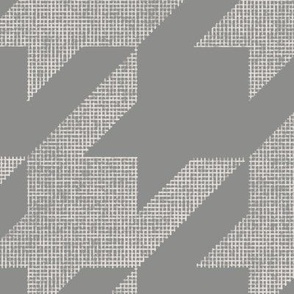 houndstooth weave - architectural grey, coolest white - hand drawn textured geometric plaid