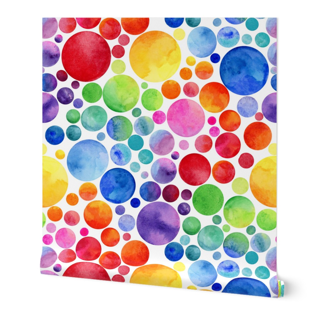 Rainbow Watercolor Party Bubbles