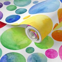 Rainbow Watercolor Party Bubbles