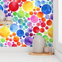 Rainbow Watercolor Party Bubbles