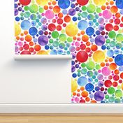 Rainbow Watercolor Party Bubbles