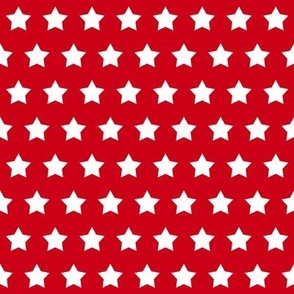 White 1 inch Stars On Red