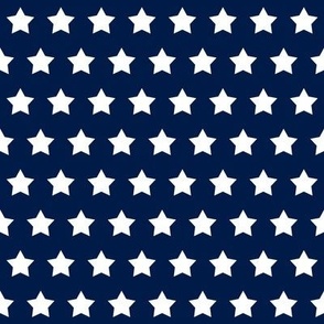 White 1 inch Stars on dark blue