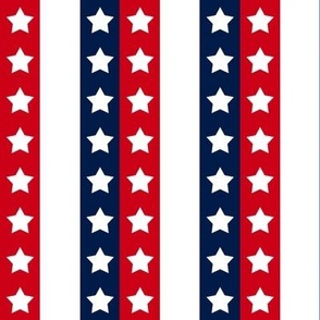 Red White Blue 1 inch stripes with white stars