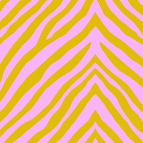 zebra zig-zag_pastel pink and dijon yellow