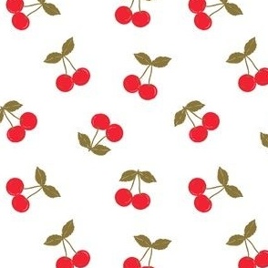 mini micro // tiny cheerful kitsch cheerful red cherries tossed