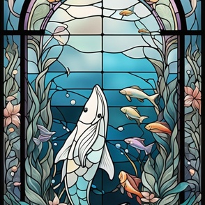Aquatic Stained Glass Wallpaper 