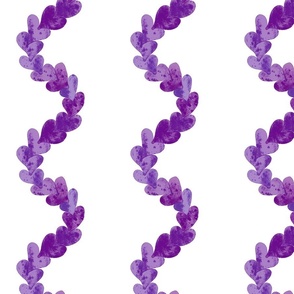 Vertical watercolor wavy heart chain stripes /  violet purple /  cheerful dopamine heart decor