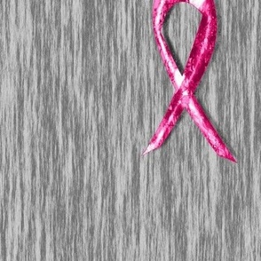Breast Cancer Awareness Ribbon w/Battered Metal Background