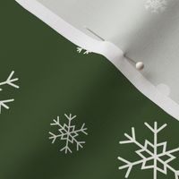 Evergreen Christmas snow crystals 
