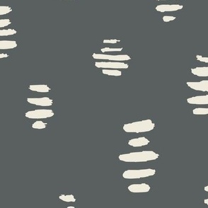 Minimal brush strokes | Medium Scale | dark lead grey, warm white