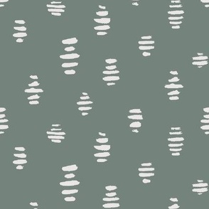 Minimal brush strokes | Small Scale | sage green, cool white