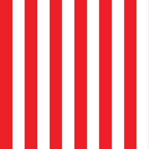 Small - 2" wide Awning Stripes - Crimson Red - White