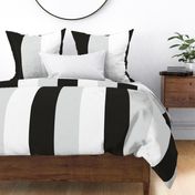 Large - 8" wide Awning Stripes - Midnight Black - Platinum Grey - White