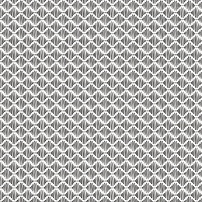 Squiggle line diamond waves - black and white (mini)
