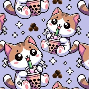 Boba Cat Purple