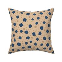 Small navy floral on beige