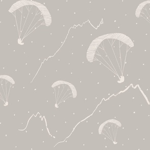  The joy and excitement of paragliding, grey