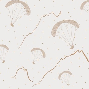  The joy and excitement of paragliding,  white