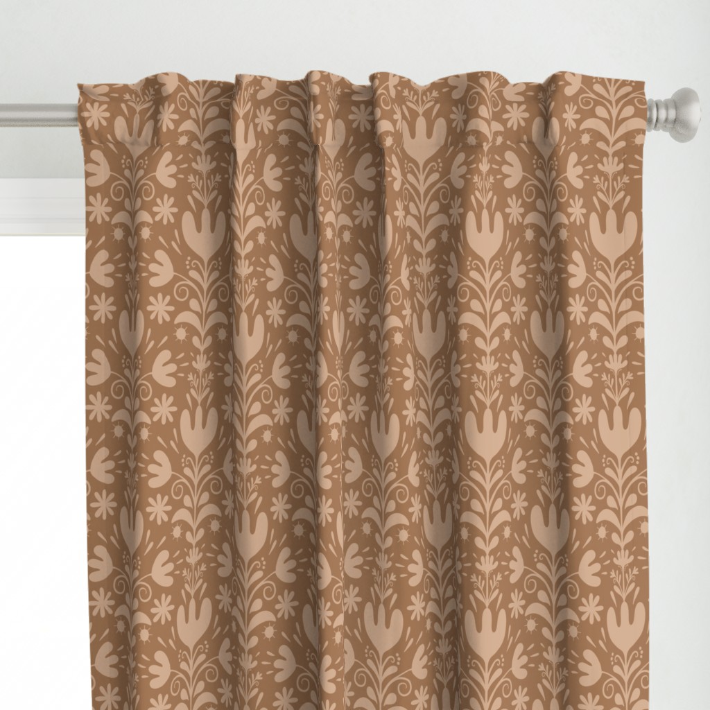 Nordic bold floral -  brown on brown