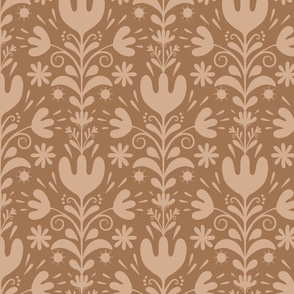 Nordic bold floral -  brown on brown