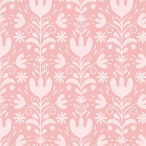Nordic bold floral - pink on pink