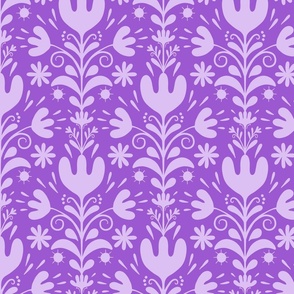 Nordic bold floral - purple on purple