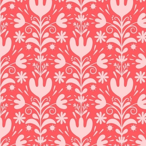 Nordic bold floral -red on red