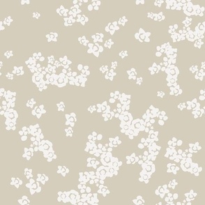 Ditsy Two Tone Floral (Beige) (Large Scale)(10.5"/12")