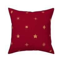 Heavenly Stars // Gold on Cranberry Red