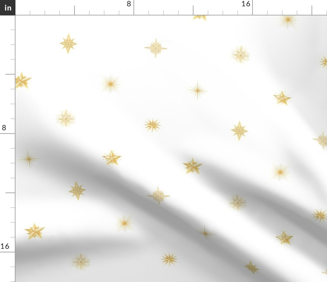 Heavenly Stars // Gold on White