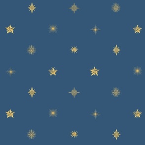Heavenly Stars // Gold on Dark Blue