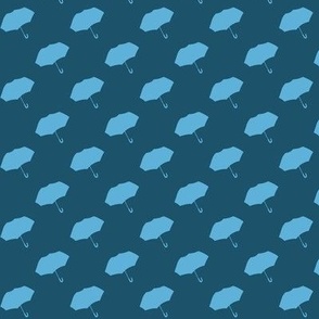 Basic Blue Umbrellas in Diagonal Stripes
