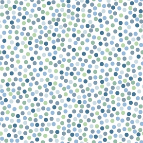 Scattered Dots in Blues and Greens: Large