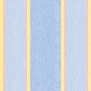 Moire Stripes (Large) - Summer Blue, Windmill Wings, Wildflowers Yellow and Salmon Peach   (TBS101)
