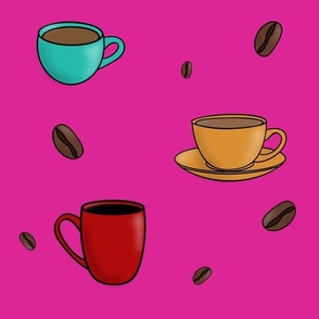 Coffee on Hot pink