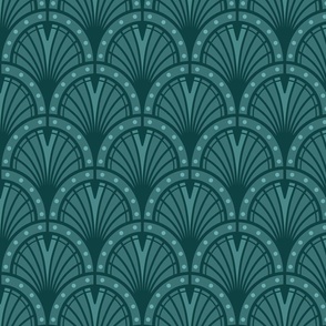 L Art Deco Sea Blue Verdigris 