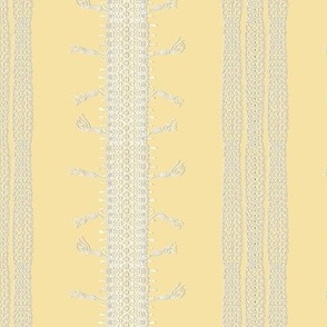 Crochet Lace and Tassels (Medium) - Neutral White on Hawthorn Yellow  (TBS135)