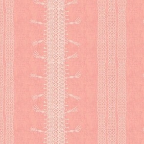 Crochet Lace and Tassels (Large) - Peach Pearl, Pristine, Georgia Peach and Peach Blossom  (TBS135)