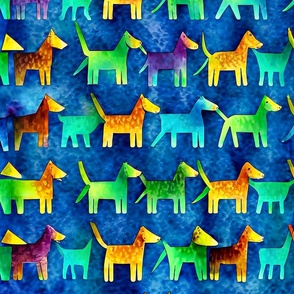 abstract dogs L